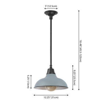 Jasper 12.25" Farmhouse Industrial Indoor/Outdoor Iron LED Pendant